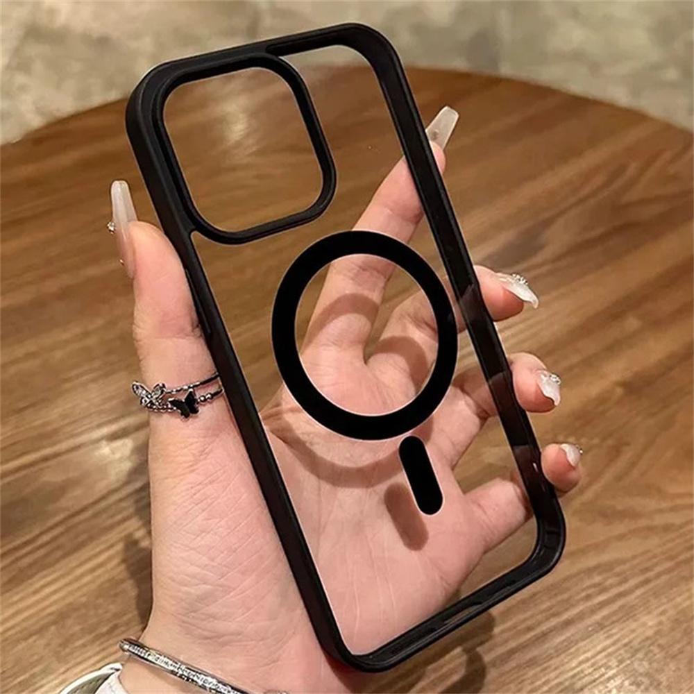 iphone 17 Transparent Magsafe Magnetic Case For iPhone 16 15 14 13 12 11 Pro Max Plus mini Wireless Charging Hard Protect Cover
