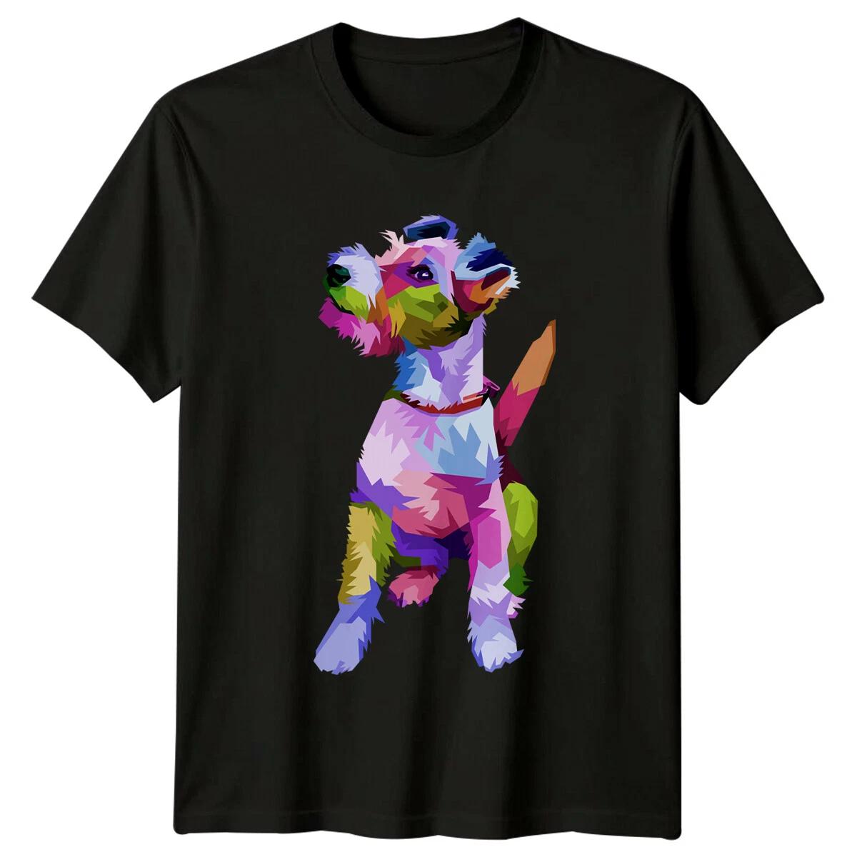Colorful Dog Breed Mens T-Shirt Ladies Graphic Tee Cute Pet XXL