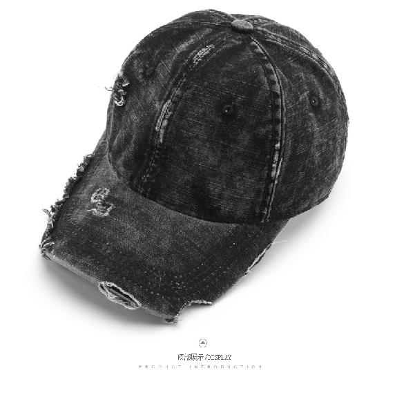 Men's spring and autumn washed distressed baseball cap, outdoor women's sports sun hat with brim