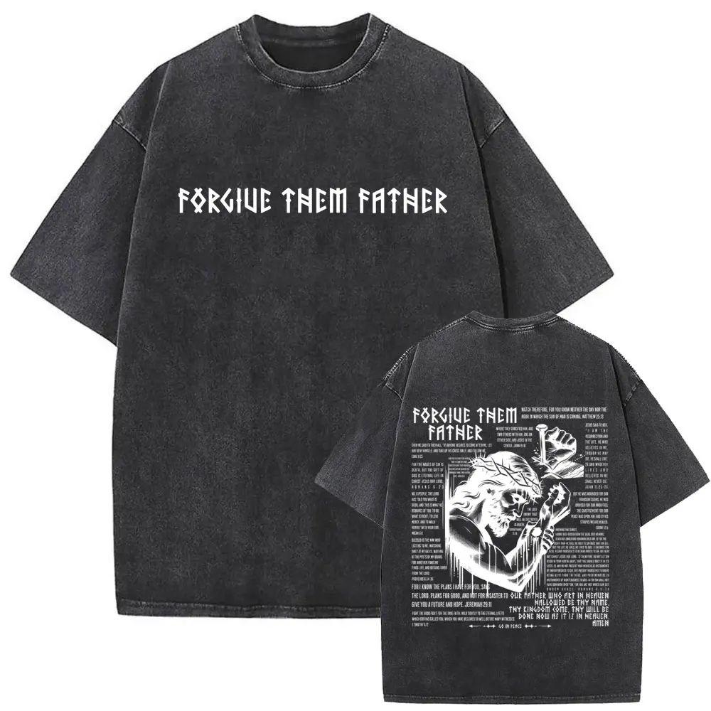 Christian Jesus Faith Over Fear Bible Verse Washed T-shirts Men Women Fashion Vintage Oversized T Shirts