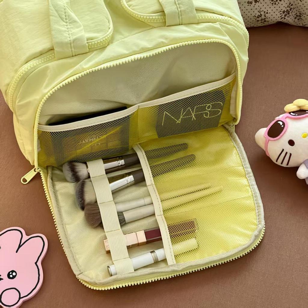 Durable Waterproof Double-Opening Makeup Bag - Large Capacity, Portable & High-Value for Travel