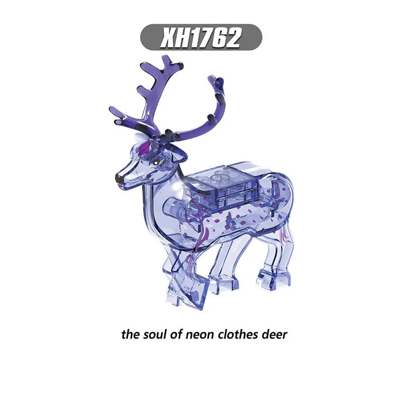 Christmas Elk Reindeer Deer Figures Animals Building Blocks Bricks Playthings for Children Kids Xmas Plaything Block Gifts
