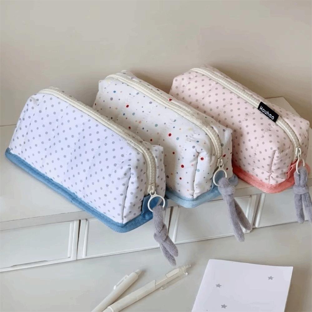 Dot Pattern Pencil Case Large Capacity Pen Bag Fashion Creative Pencil Case School Supplies