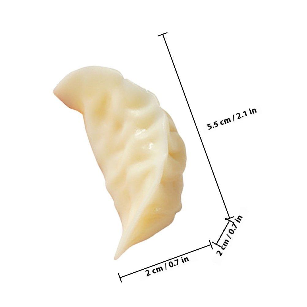4Pcs Lifelike PVC Dumpling Models Realistic Food Decor for Restaurant Display Kitchen Ornament Photography Prop Simulation