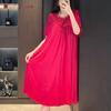 New French lace simple and sweet nightdress women's long high-end home short-sleeved women's loungewear pajamas summer