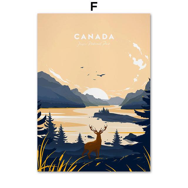 World Famous City Landscape Illustration Wall Art Canvas Painting Nordic Posters And Prints Wall Pictures For Living Room Decor