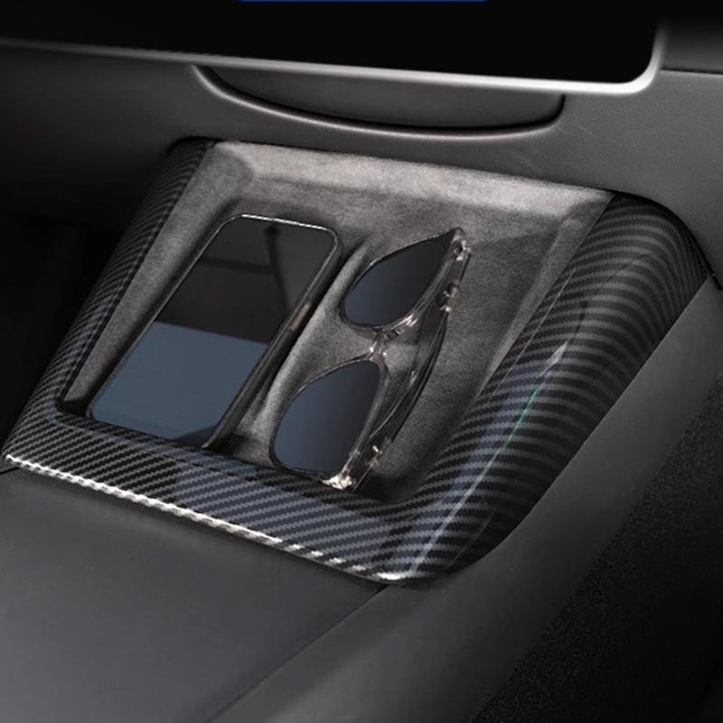 Upgrades Carbon Fiber Charging Dock Frame Multifunction Charging Center Trim Strips Car Spare for Vehicle Center Console