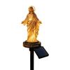 Religiöser Rasenakzent für den Außenbereich mit warmem Licht, Gartenskulptur mit Erdspieß für die Gebetsecke, Dekoration für ruhige Hofbereiche und Eingangsbereiche