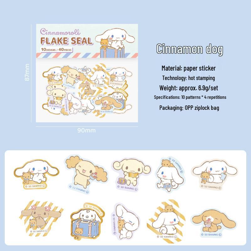 

Sanrio Cartoon Hot Stamping Decorative Stickers for DIY Journals & Albums - 40 Sheets/Pack