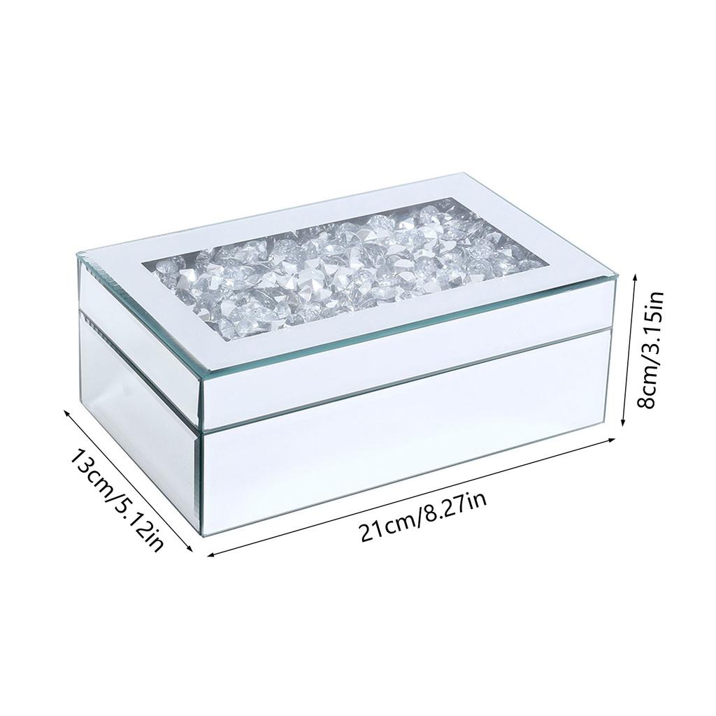 Boîte de rangement pour collier en verre Élégant étui à bijoux Organiseurs de colliers Texture de verre Convient pour collier Boucles d'oreilles Bijoux