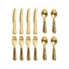 12Pcs Metal 1:12 Scale Dollhouse Furniture Accessory Miniature Cookware Simulation Mini Cutlery Fork Knife Spoon
