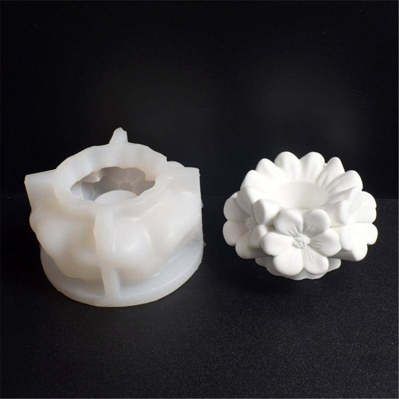 Víceúčelová Pevná Silikonová Forma na Svícny Sakury Sada Přenosná pro Pryskyřici Sádru Řemeslné Potřeby Různé Velikosti