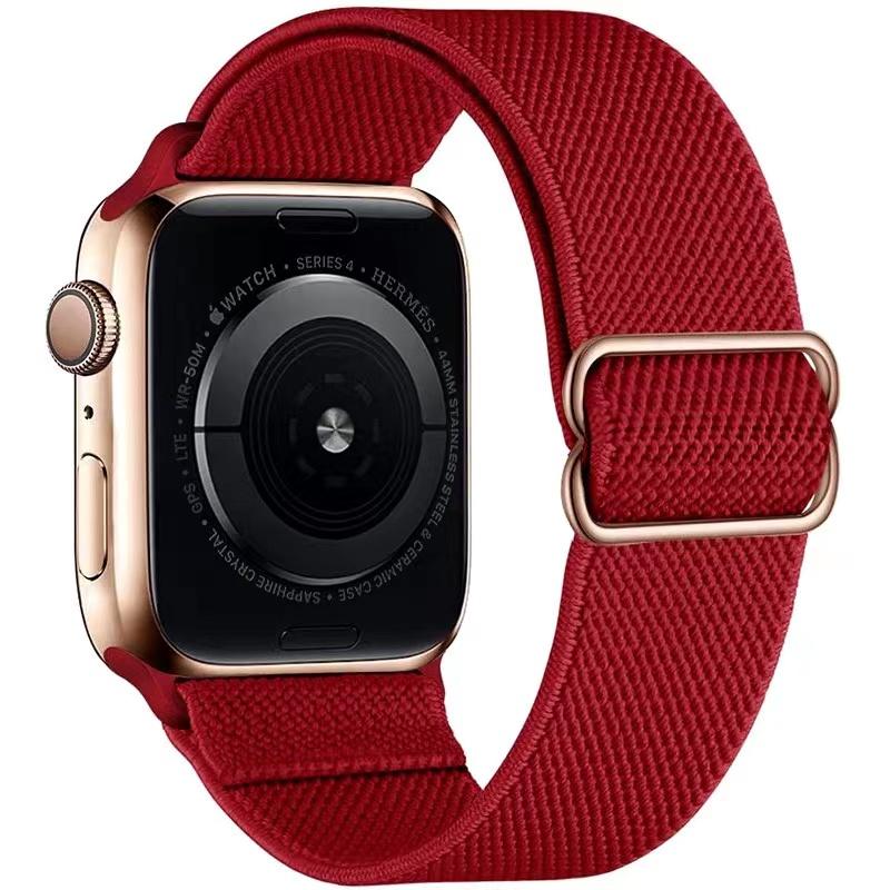 Elastic Woven Loop Strap for Apple Watch Series 8/7/6/5/4/3/2/se Adjustable Nylon Watch Strap for Iwatch 41 45mm 49mm 44 40mm Bracelet