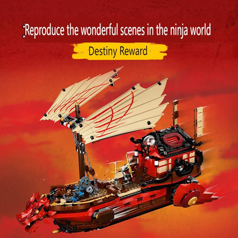 1781 pcs Destiny Bounty Ship Building Blocks 71705 Dragon Boat Monastery Bricks Toys For Boy Children Birthday Gifts Compatible