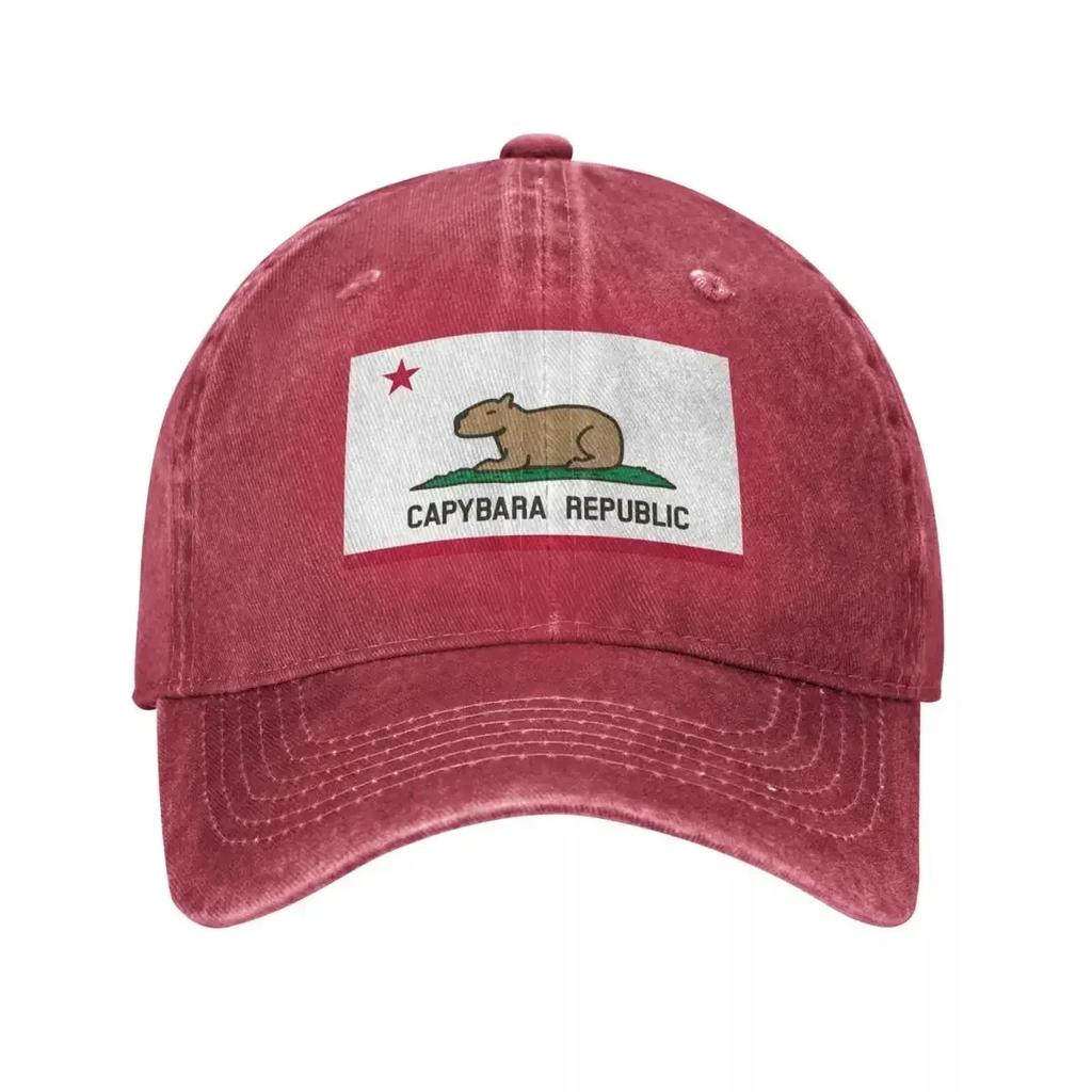 Capybara Flag relaxed land version Baseball Cap Luxury Brand Bobble Hat Christmas Hat Womens 2025 Unisexs