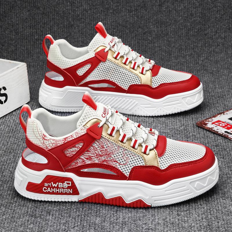 

Мужская обувь сетчатая полая дышащая спортивная обувь для скейтборда толстая подошва увеличивающая рост шнуровка повседневная рабочая обувь приливная обувь 39