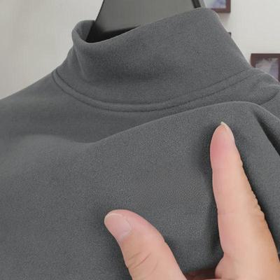 T-shirt da uomo in pile a collo alto a maniche lunghe - Calda, versatile maglia invernale per adolescenti