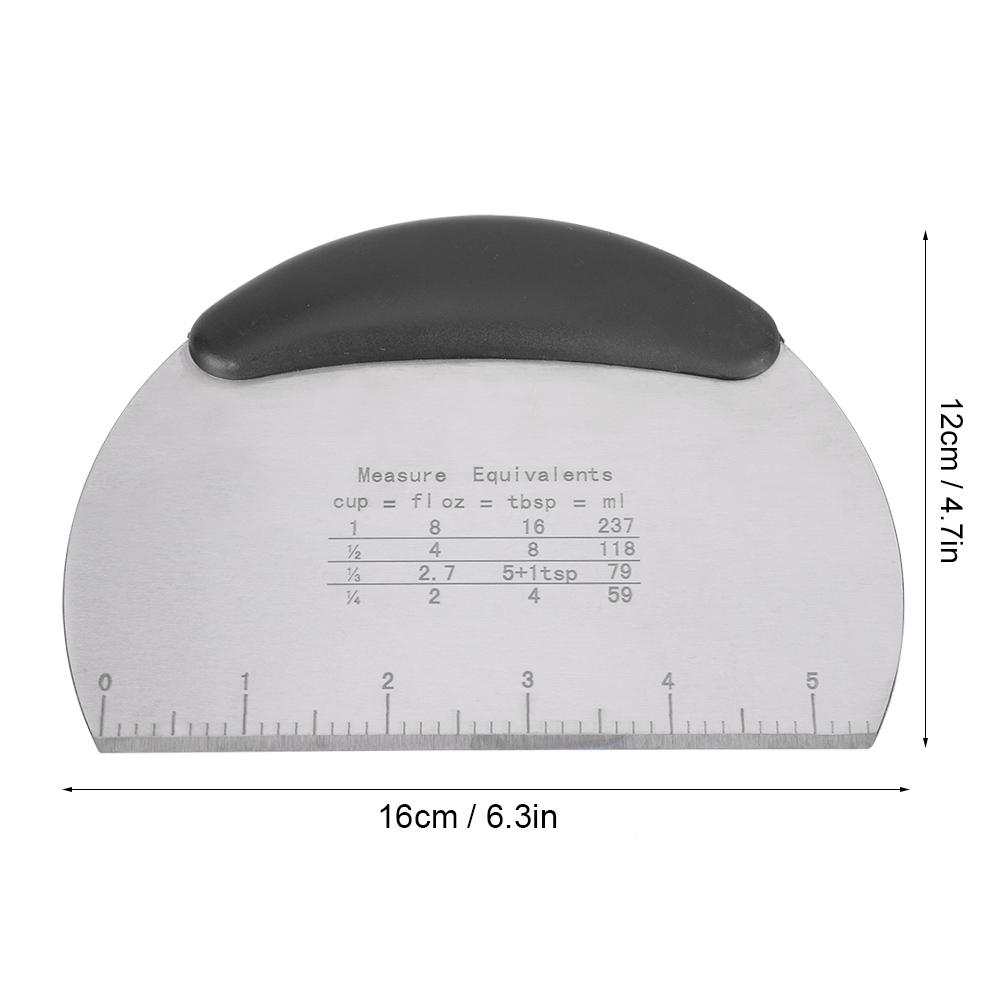 Stainless Steel Dough Cake Scraper Pizza Cutter Cutting Knife with Scale Baking Tool