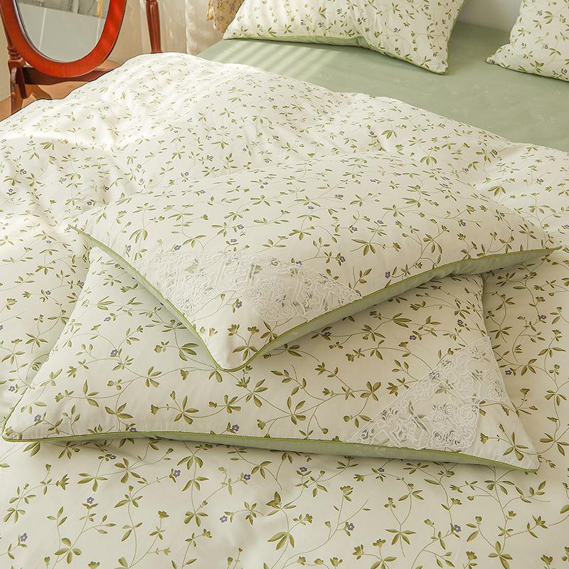 Vierteiliges Bettlaken aus reiner Baumwolle mit Blumenmuster, dreiteiliges Set mit kleinem, frischem Baumwollbett im Prinzessinnen-Stil