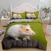 3D Guinea Pig Duvet Cover King Queen Lovely Hamster Bedding Set For Kids Boy Girl Animal Pet Mouse 2/3pcs Polyester Quilt Cover