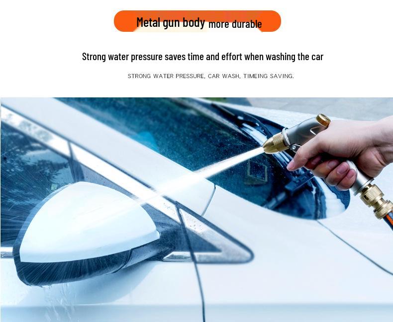 High-Pressure Car Wash & Garden Hose Nozzle with Brush - Multi-functional for Rinsing, Watering, and Cleaning.