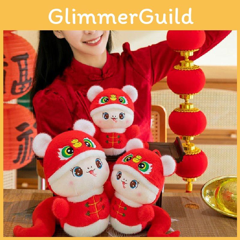 Entzückendes Plüschtier Rote Tigerkopfschlange 2025 Tierkreis Schlange Jahresmaskottchen Geschenk