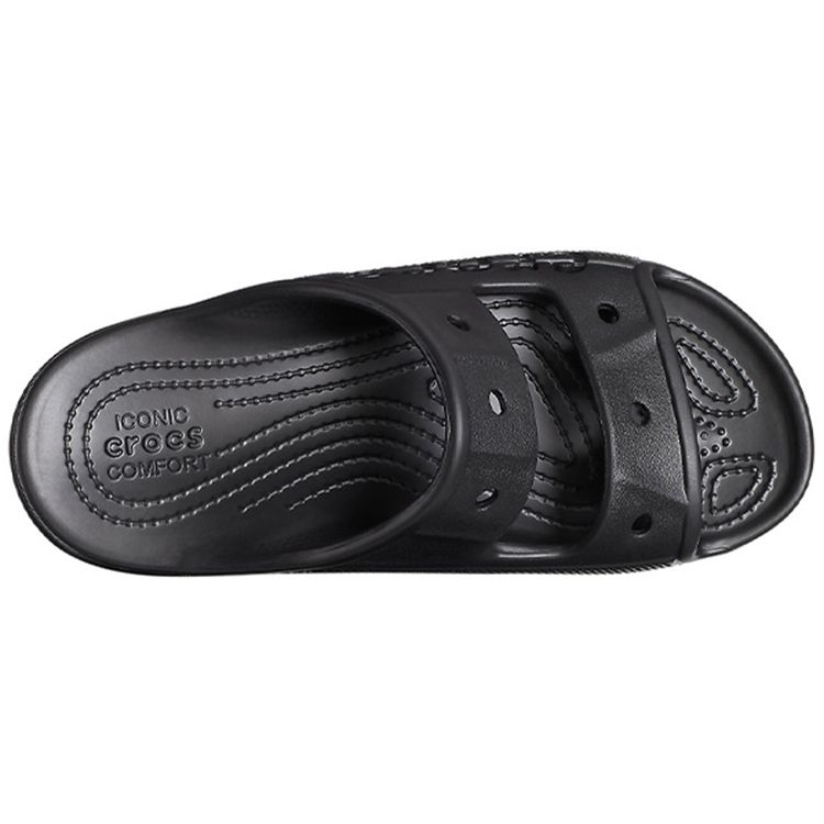 Crocs Unisex Black Open Toe Slip On Outdoor Breathable Single Strap Slippers 207627-001