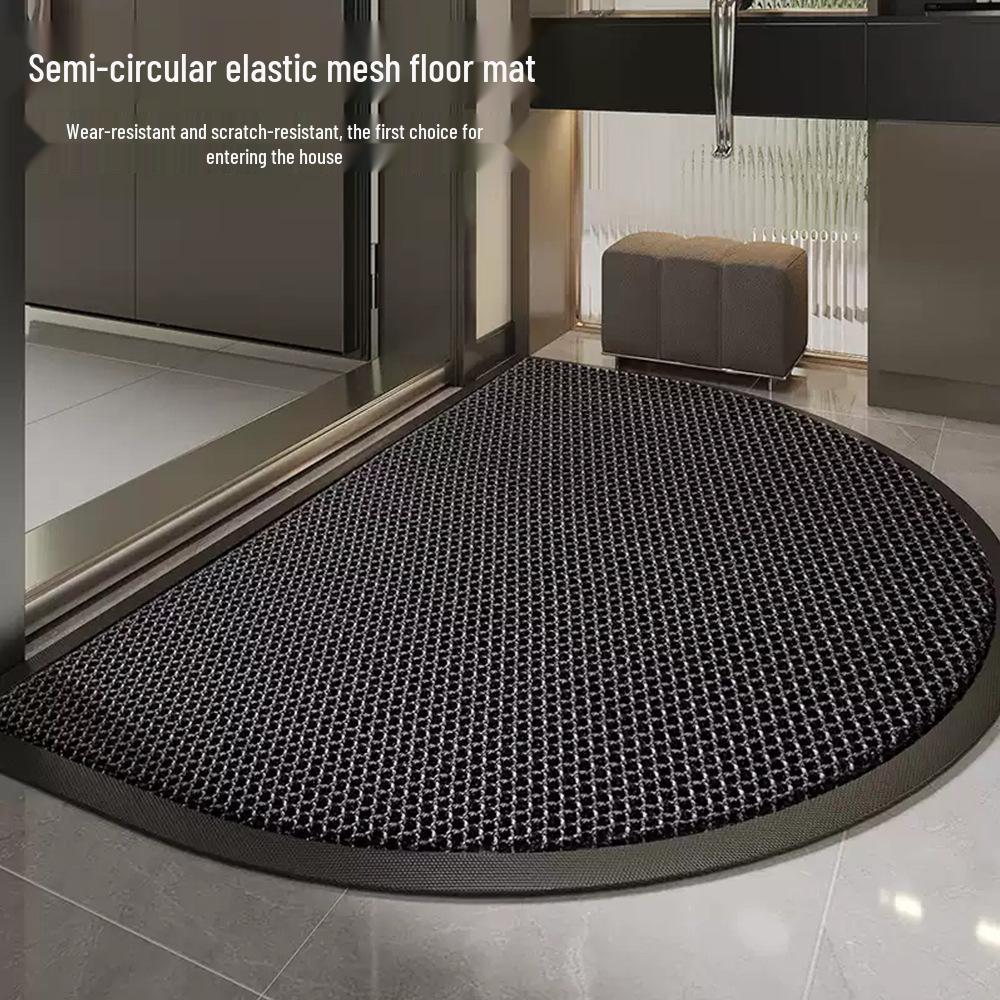 Semi-Circular Non-Slip Elastic Doormat: Dirt-Resistant Indoor Entrance Mat
