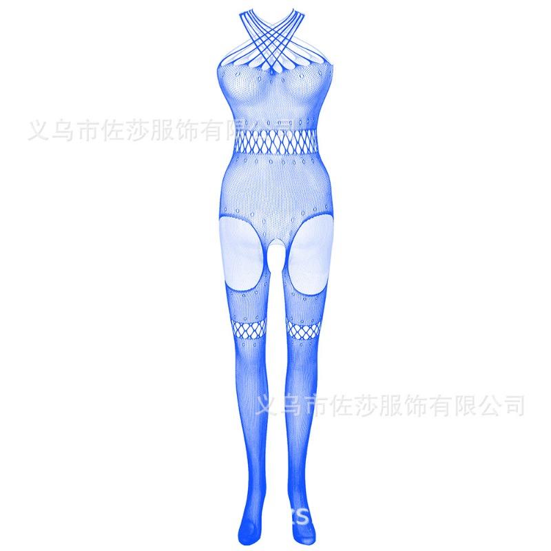 Sex Underwear Sexy Temptation Neck Hollow Open Crotch Transparent One-piece Net Clothes Net Hole One-piece Net Socks
