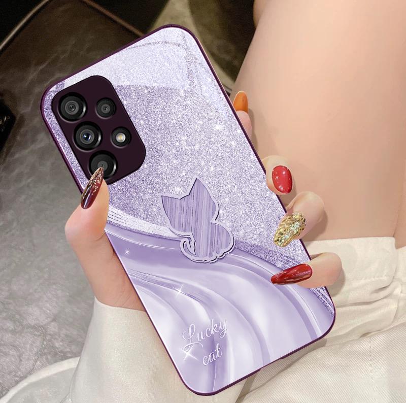 

Блискучий Котячий Діамант Для Samsung Galaxy S10 4G S20 11E 30 S21 21Fe 22 S24 Pro S23 Ultra 5G S8 S9 Загартоване Скло Чохол для Телефона For Samsung S9