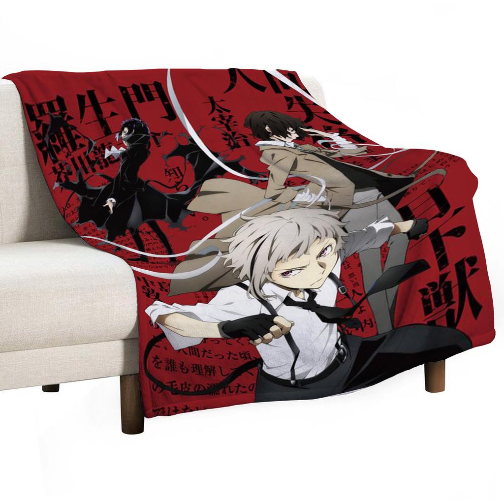Bungo Stray Dogs Sofa Throw Blanket Luxury Cover Fluffy Soft Blankets & Throws Knee Microfiber Anime Child Cute Home Textile