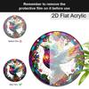Acrylic Colorful Hummingbird Stained Glass Style Suncatcher, 2D Flat Acrylic Window Hanging Ornament for Nature & Art Lover Gifts
