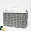 Großer Stoff-Aufbewahrungskorb mit Kordelzug, feuchtigkeitsbeständig, faltbar, Kleider- und Decken-Organizer-Box, Kordelzug, faltbarer Kleiderschrank, Aufräumtasche