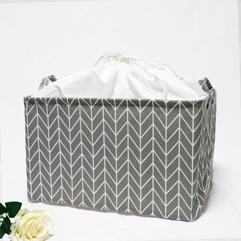 Großer Stoff-Aufbewahrungskorb mit Kordelzug, feuchtigkeitsbeständig, faltbar, Kleider- und Decken-Organizer-Box, Kordelzug, faltbarer Kleiderschrank, Aufräumtasche