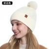 Autumn and Winter Wool Hat Scarf Gloves Three-piece Warm Double-layer Fleece Knitted Women's Knitted Hat