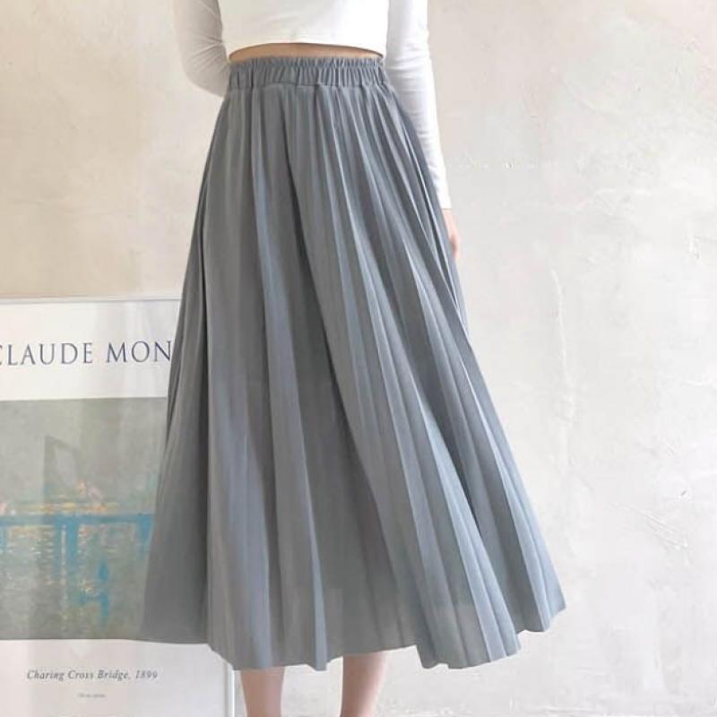Shop   Womens Guest+date Elastic Waist Chiffon Pleated Long Skirt Won Wsk Wf0b9a