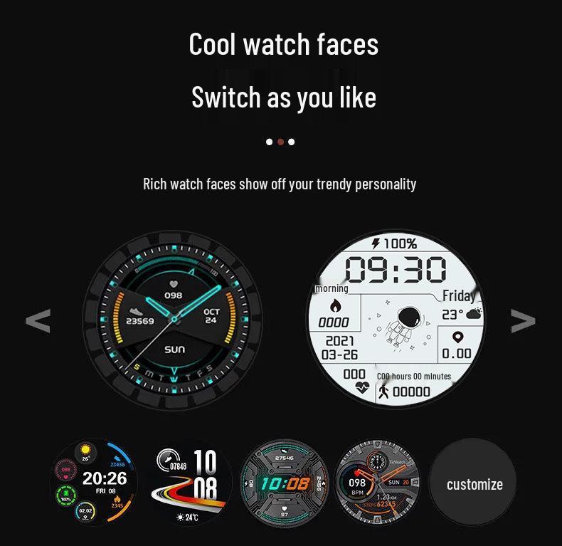 GT4 Smartwatch: Advanced Model with Call Functionality, Sports Tracking, Heart Rate & Blood Pressure Monitoring, Bluetooth Compatibility.