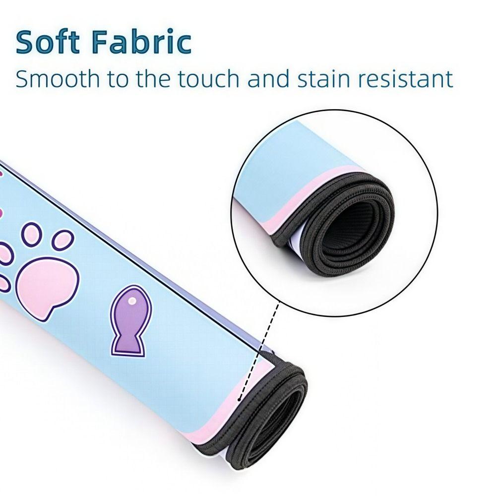 Cat Ear Mouse Keyboard Pad Large Mouse Pad Cute Keyboard Desk Mat For Gaming, Writing,Office