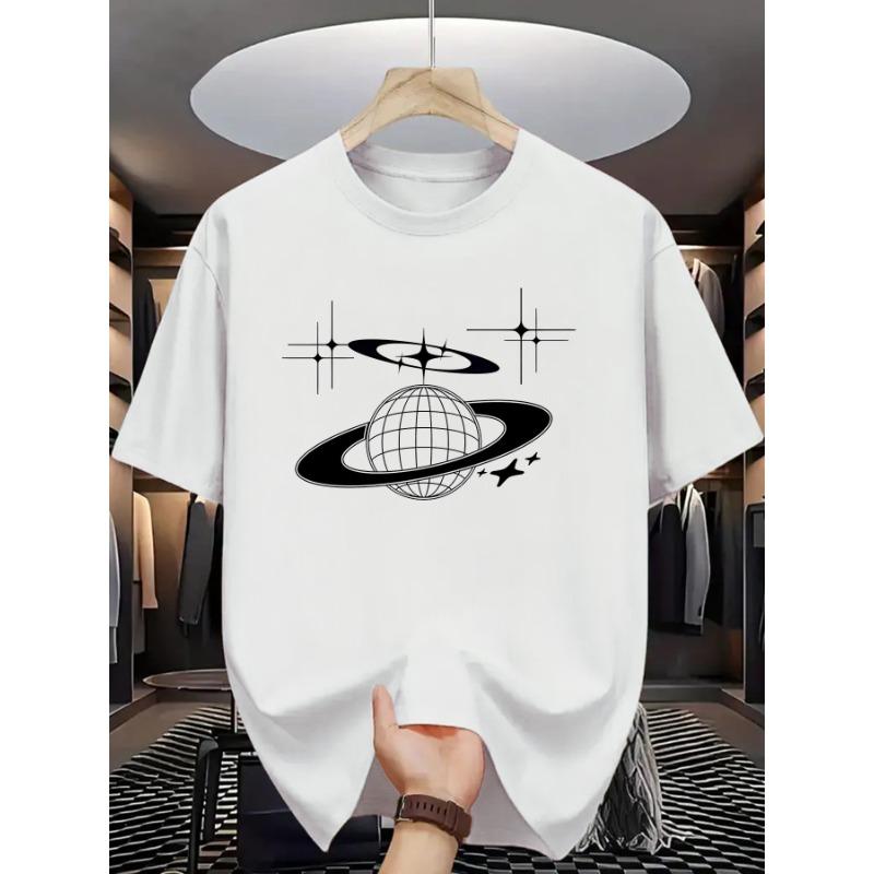 

European sizes Summer Men S Fashion Pattern Short-Sleeved T-Shirt Letter Pattern Printing 4XL білий