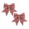 2Pcs Christmas Glitter Bowknot Reusable DIY Xmas Tree Gift Box Wreath