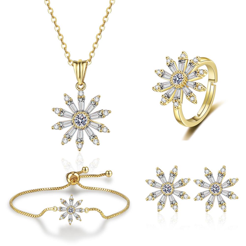 Drop Earrings Necklace Set for Women Vintage Jewelry Set AAAAA Zircon Wedding Engagement Gifts