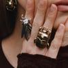 Vintage Creative Cicada Ladybug Opening Ring For Men Women Personalized Insect Design Finger Ring Jewelry Accessories Gifts