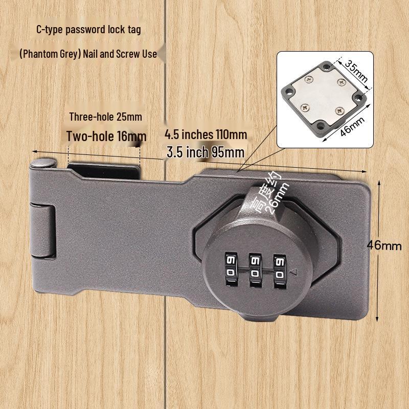 Three-Digit Multi-Purpose Mechanical Password Lock for Cabinets and Drawers