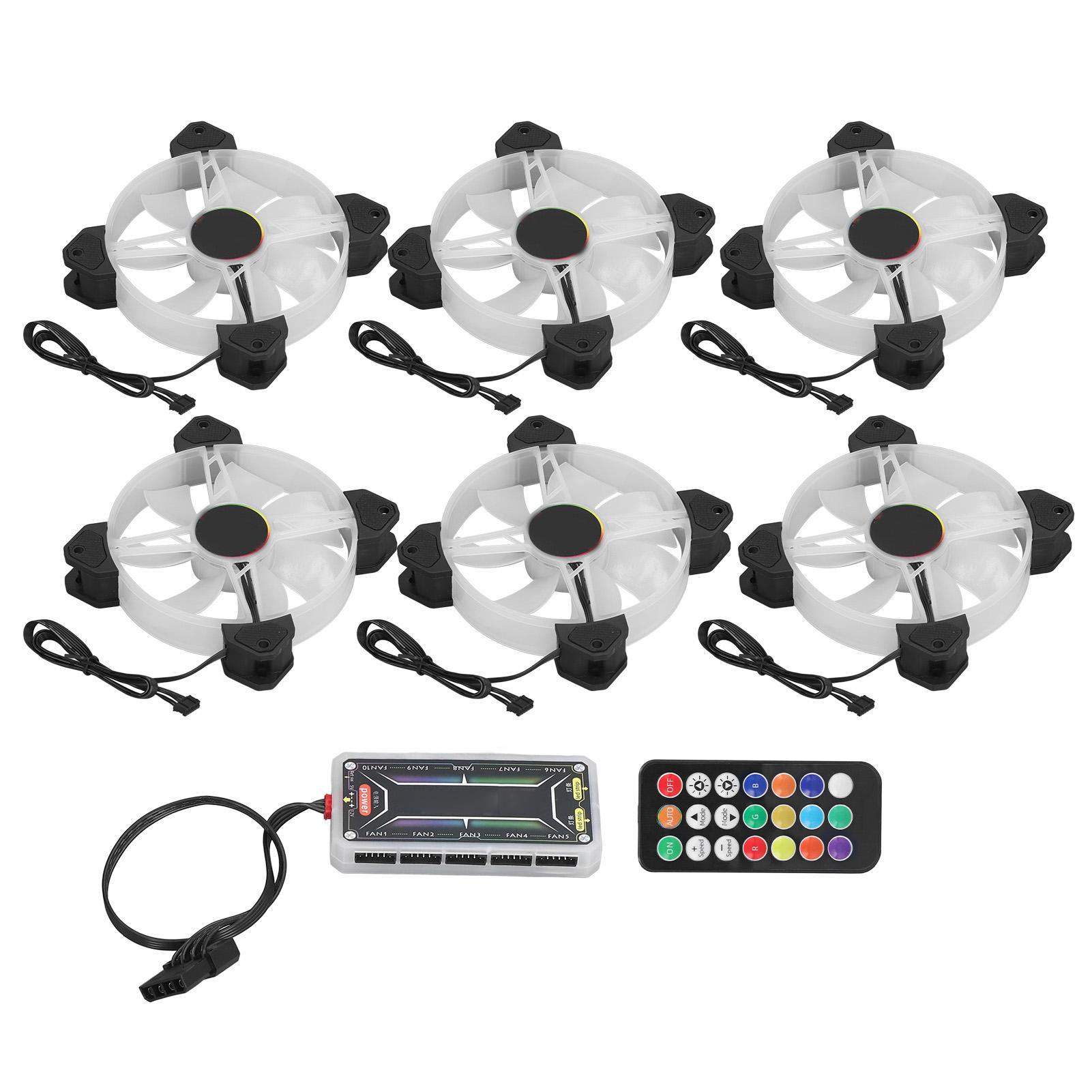 

6 шт. вентилятор для корпуса компьютера 120 мм ультра тихий регулируемый цветной RGB корпус компьютера ПК шумоподавление