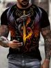 Vintage Drachenmuster Herren T-Shirts Sommer Outdoor Herrenbekleidung Rundhals Herren Kurzarm T-Shirt Druck Atmungsaktiv Herren Top