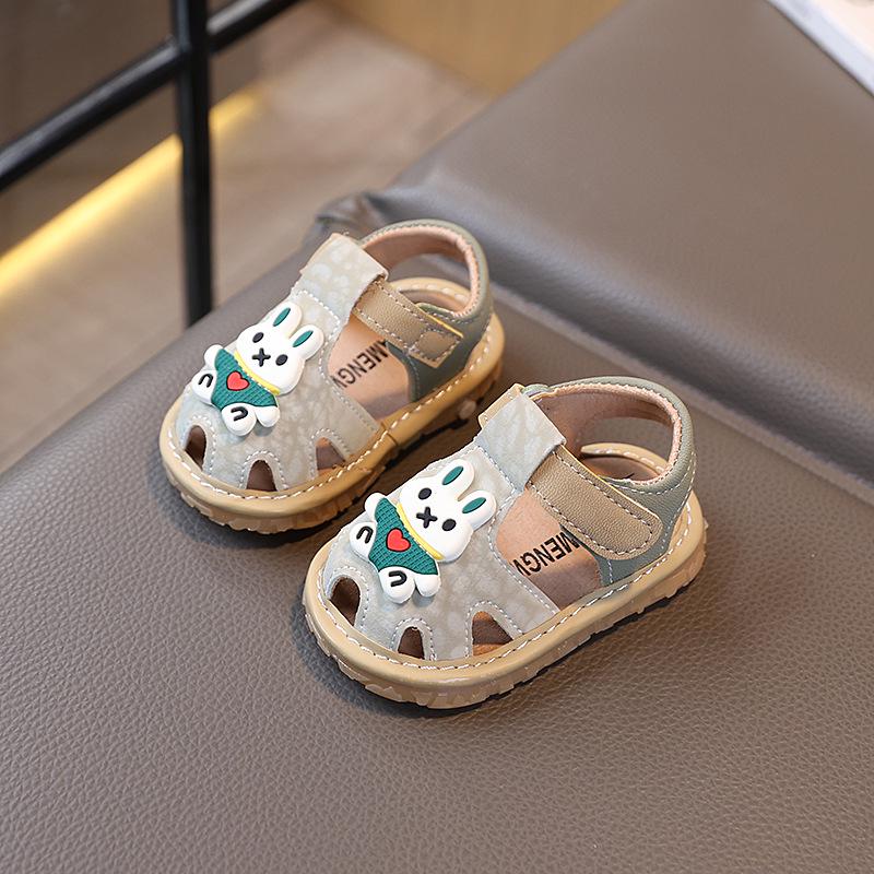 Infant Non-Slip Soft Sole Squeaky Sandals for Boys and Girls, Ages 0-3