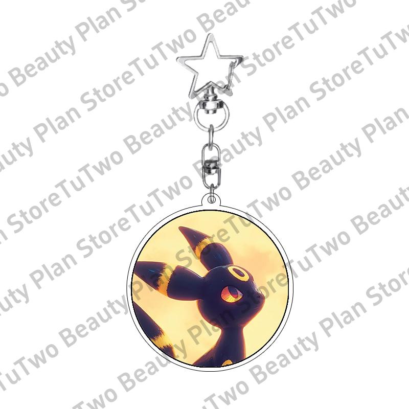 Girly Heart Acrylic Anime Sylveon Espeon Glaceon Eevee Cartoon Keychain Key Chains Keyrings Jewelry Fans Gifts Accessories Toys