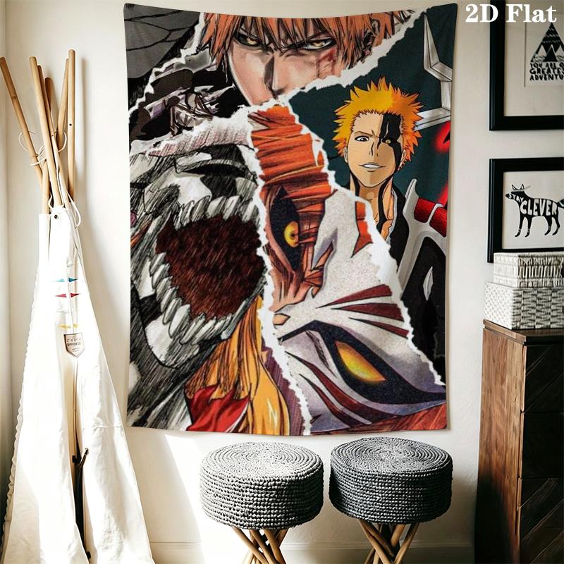 Bleach Wall Tapestry Aesthetic Wall Hanging Printed Fabric Blanket Decorative Tapestries for Bedroom Living Room Home Decor