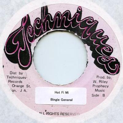 7inch Record BINGIE GENERAL - Hot Fi Mi Techniques 1992 Jamaica Reggae, Ska & Dub