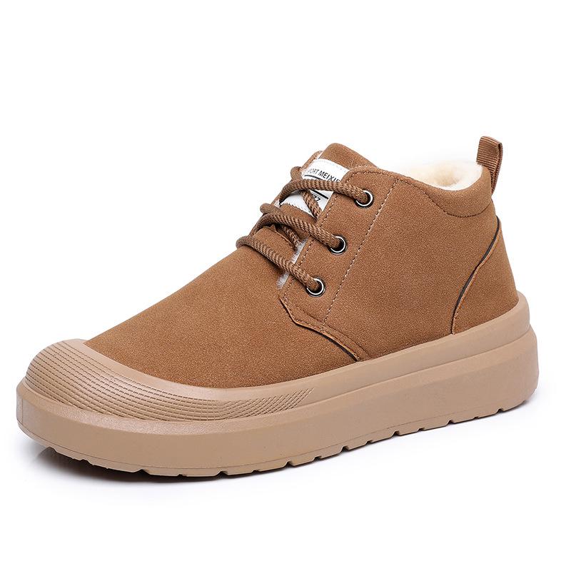 Men's Winter Plus Velvet Warm Snow Boots - Casual, Comfortable, Non-Slip Thick Sole Dad Shoes